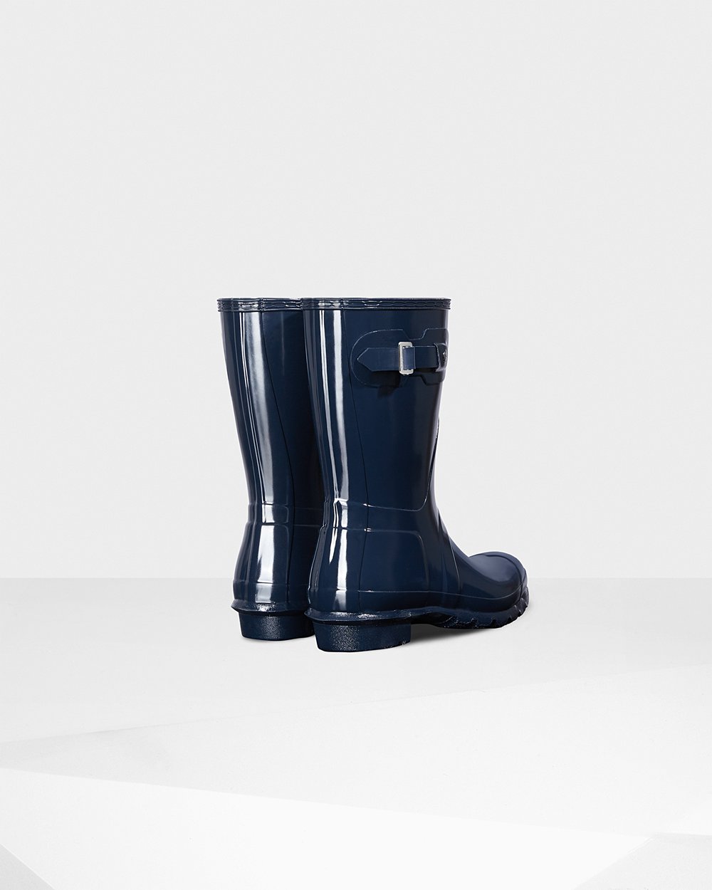 Bottes Courtes de Pluie Hunter Original Gloss Femme Bleu Marine FTHRBLS-16